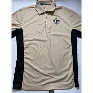 Nike Dri-Fit New Orleans Saints Polo Womens Medium Gold NFL Logo Shirt
